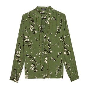 Etro Womens Green Floral Printed Silk Shirt Blouse 2019